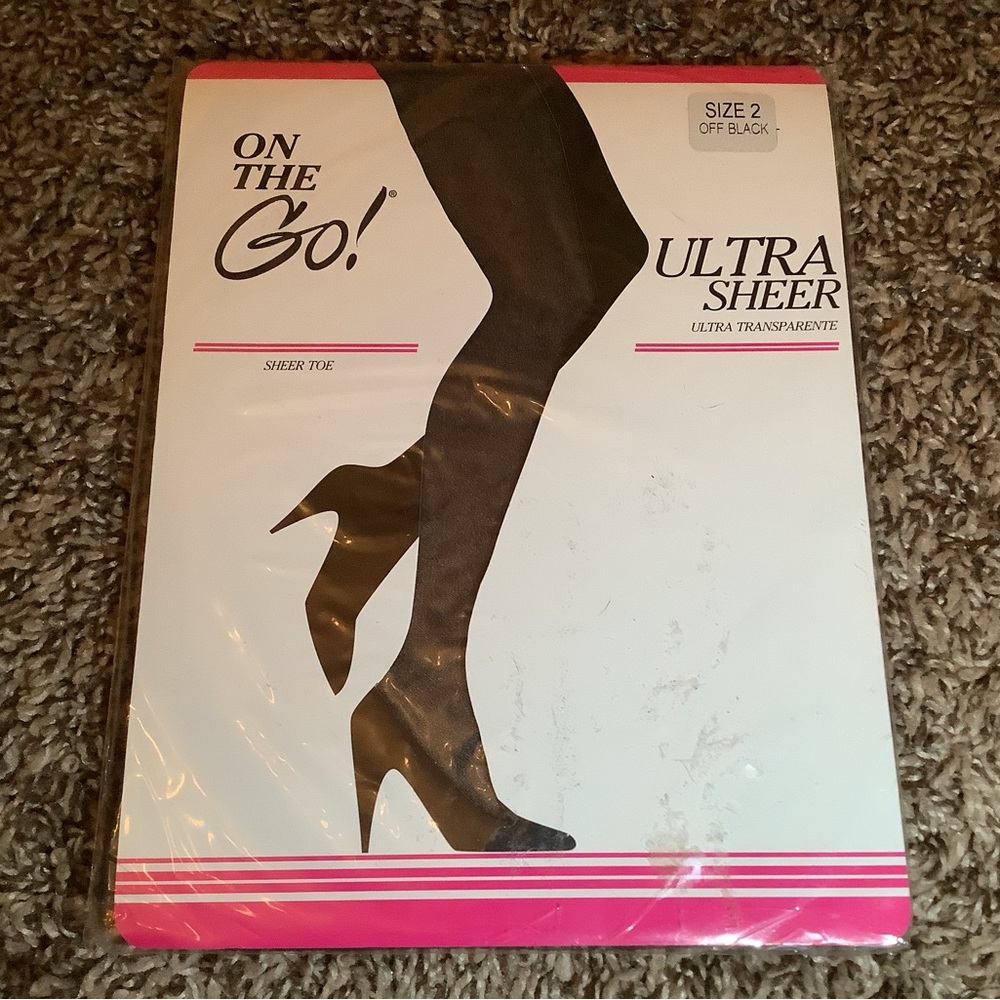 On the Go! ultra sheer pantyhose, color off black, size: 2